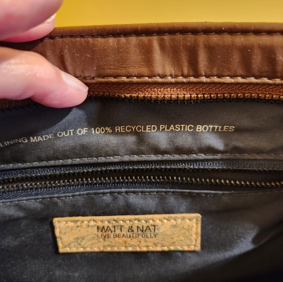 Matt and Natt cross body brown embossed purse. - Picture 5 of 7